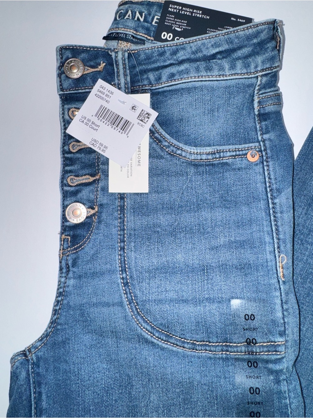 American Eagle Outfitters Super High-Rise Next Level Stretch Wide Leg Jeans - Picture 4 of 7